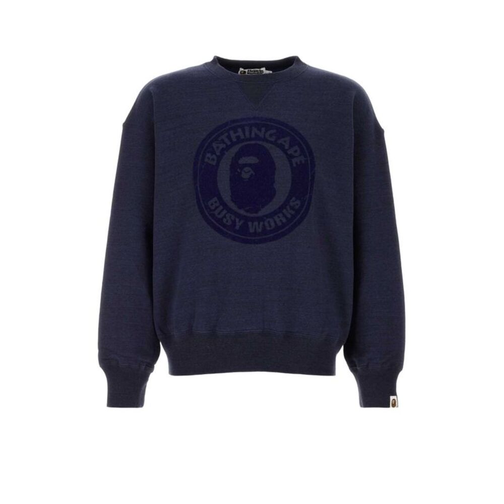 Bape Men Navy Blue Cotton Oversize Sweatshirt
